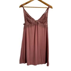 Hush Intimates Super Soft Babydoll Nightgown Slip Dress Blush Rose L